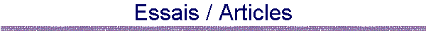Essais / Articles